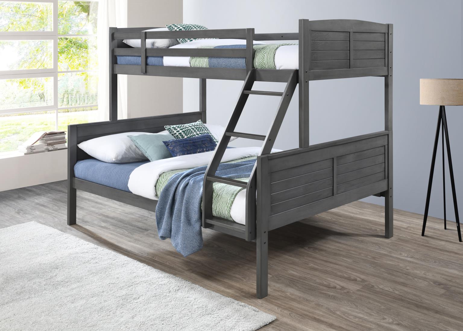 Ant. Gray Twin/Full Bunk Bed — photo 3
