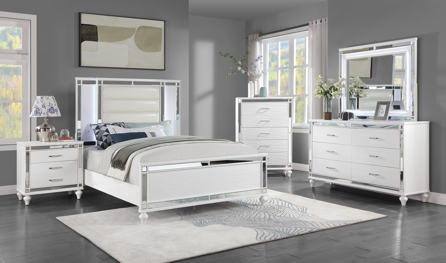 King Bed Frame - Dresser - Mirror - Chest - Nightstand