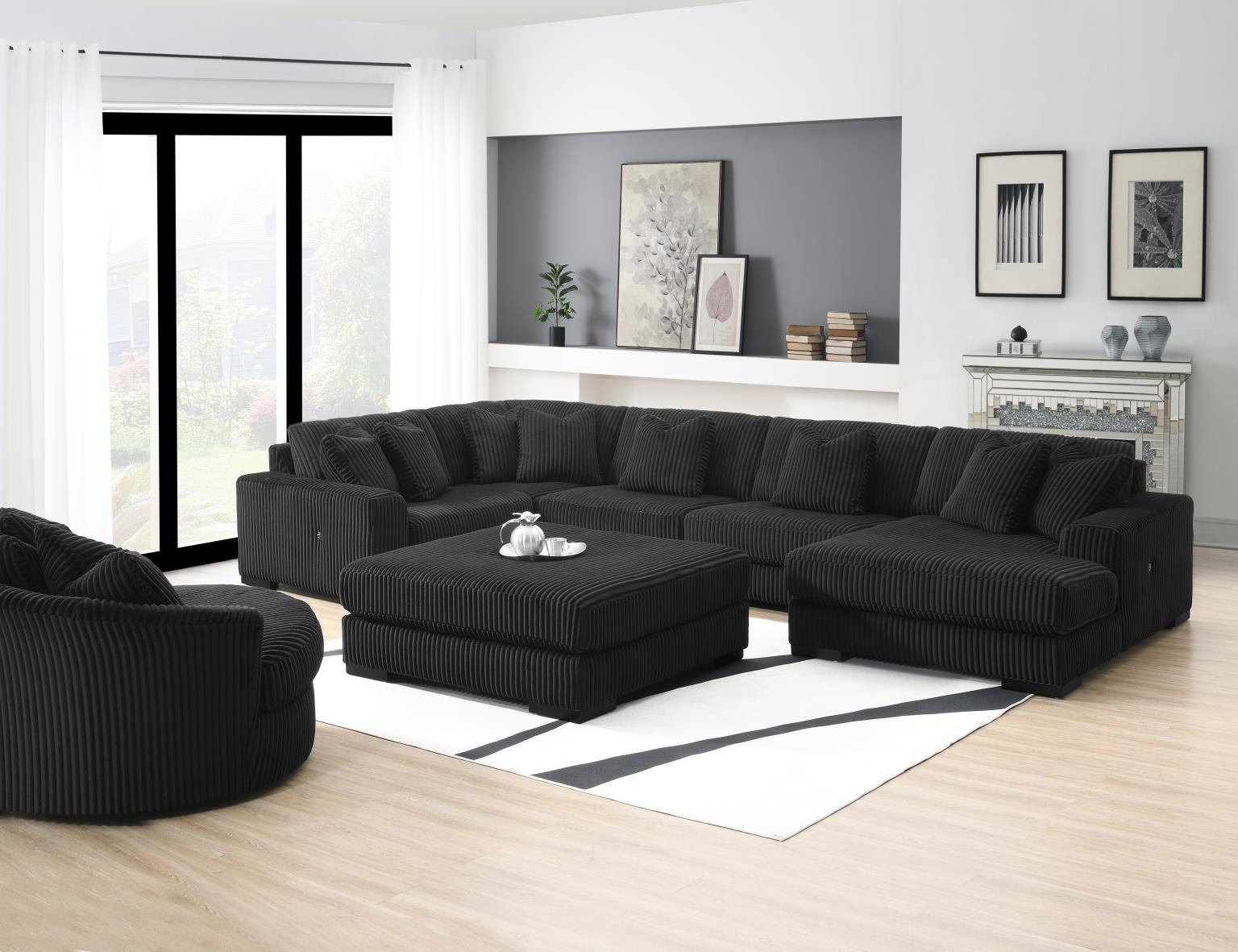 7PC Setional with Right Chaise As Shown in Main Photo (1 Rc + 3 Ac + 1 Laf + 1 W + 1 CN) - Without Ottoman) — photo 11