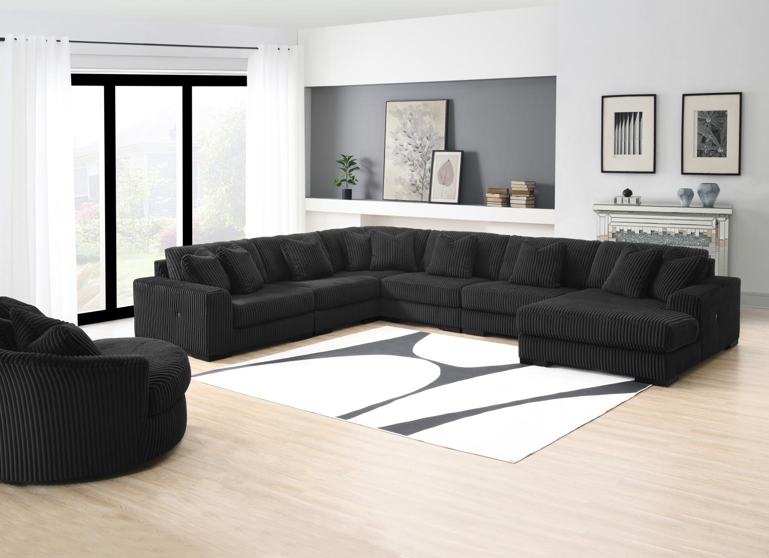 7PC Setional with Right Chaise As Shown in Main Photo (1 Rc + 3 Ac + 1 Laf + 1 W + 1 CN) - Without Ottoman) — photo 10