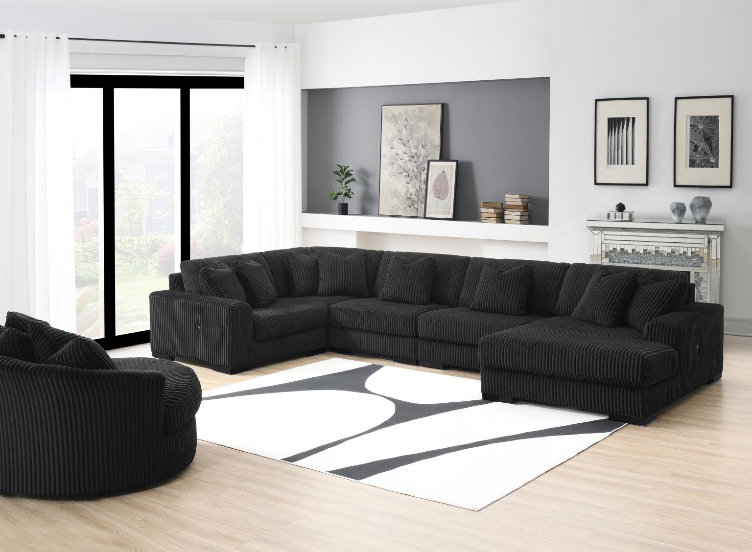 7PC Setional with Right Chaise As Shown in Main Photo (1 Rc + 3 Ac + 1 Laf + 1 W + 1 CN) - Without Ottoman) — photo 7