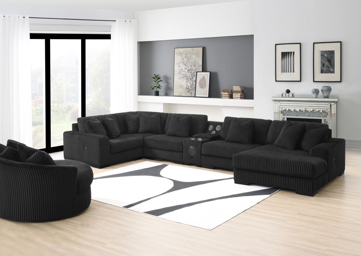 7PC Setional with Right Chaise As Shown in Main Photo (1 Rc + 3 Ac + 1 Laf + 1 W + 1 CN) - Without Ottoman) — photo 6