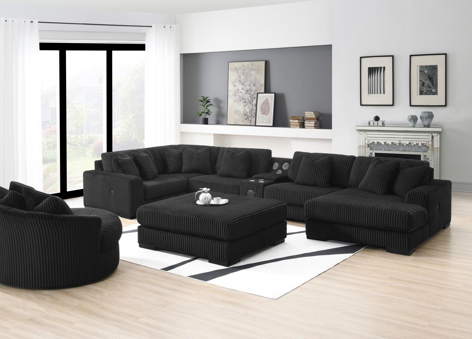 7PC Setional with Right Chaise As Shown in Main Photo (1 Rc + 3 Ac + 1 Laf + 1 W + 1 CN) - Without Ottoman) — photo 5
