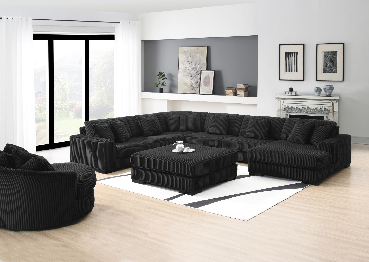 7PC Setional with Right Chaise As Shown in Main Photo (1 Rc + 3 Ac + 1 Laf + 1 W + 1 CN) - Without Ottoman) — photo 4