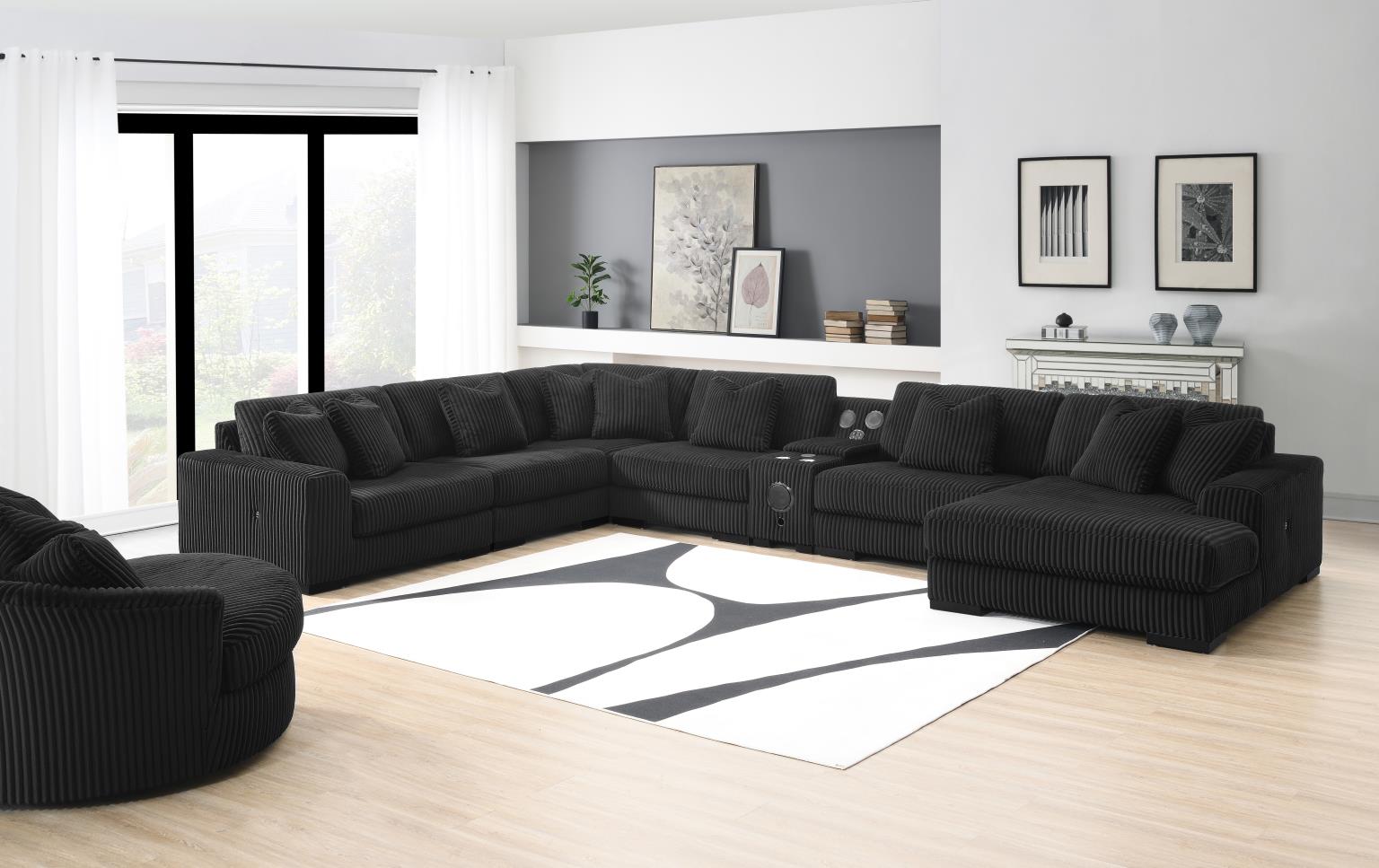 7PC Setional with Right Chaise As Shown in Main Photo (1 Rc + 3 Ac + 1 Laf + 1 W + 1 CN) - Without Ottoman) — photo 2