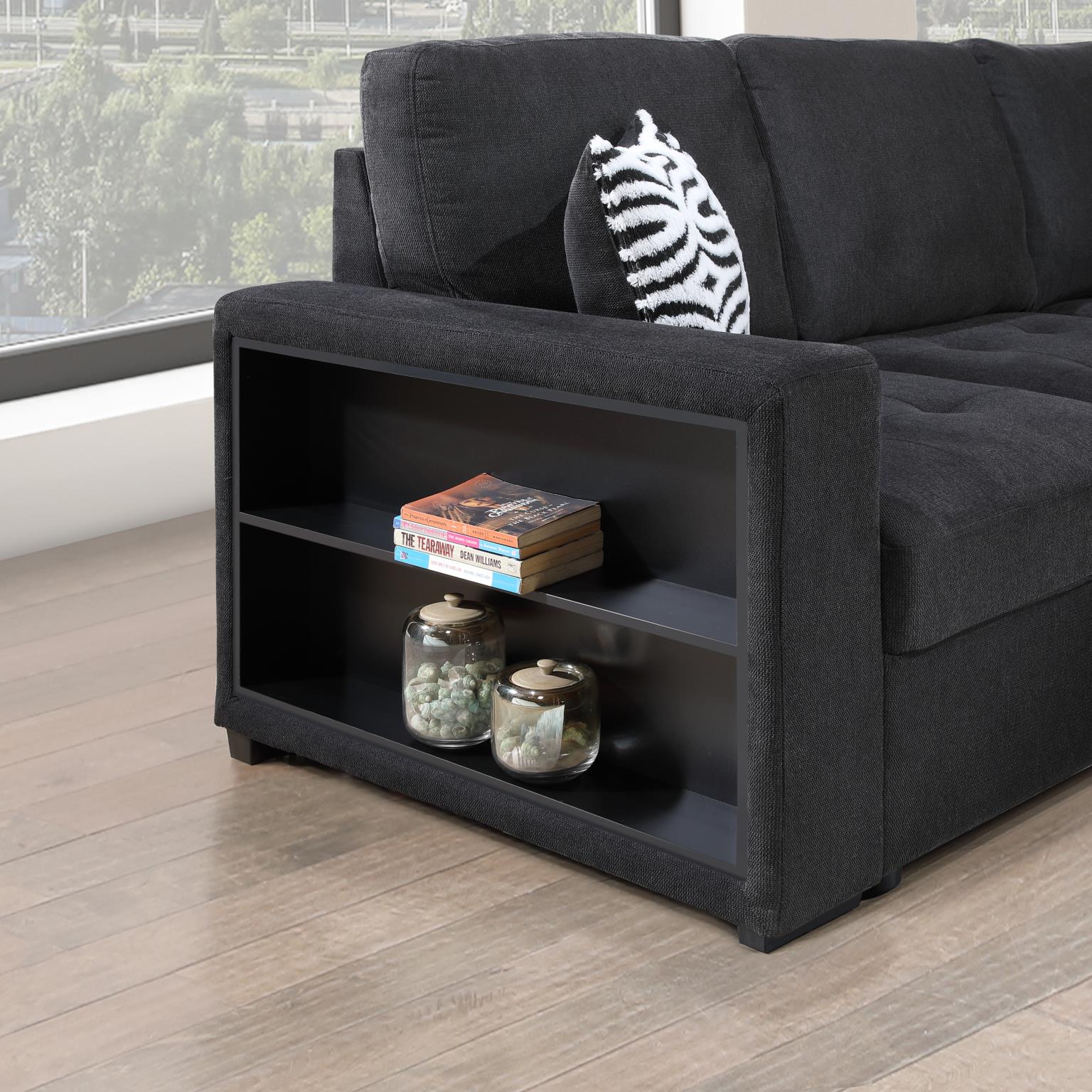 Black 3 PC Sectional W/USB (Type A+C) — photo 4