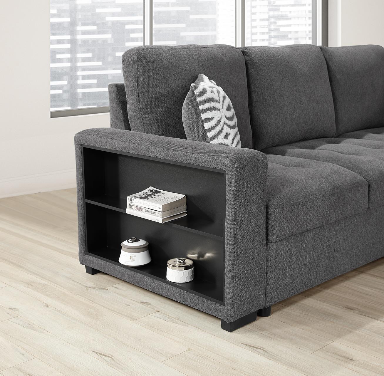 Gray 3 PC Sectional W/USB (Type A+C) — photo 4