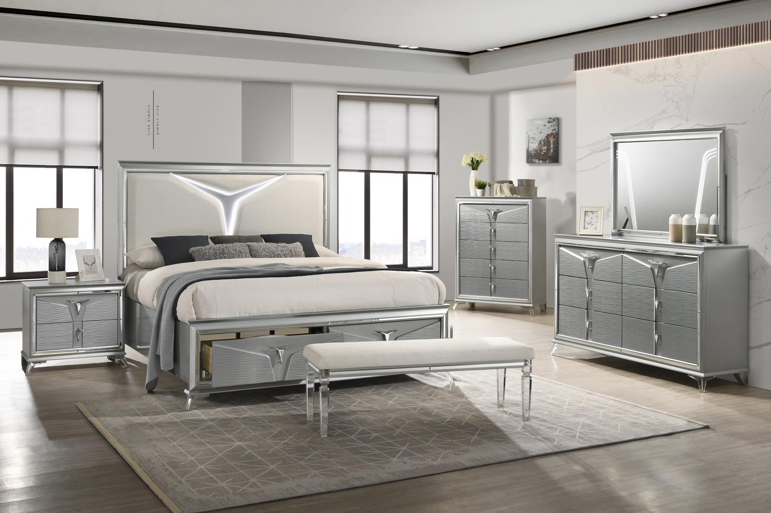 King Bed Frame - Dresser - Mirror - Chest - Nightstand