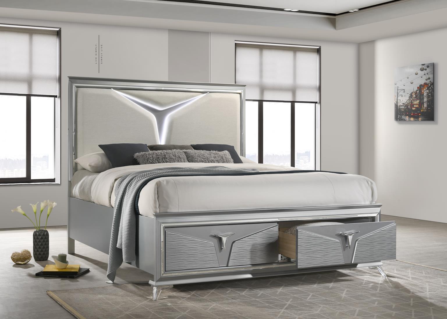 King Bed Frame - Dresser - Mirror - Chest - Nightstand — photo 2