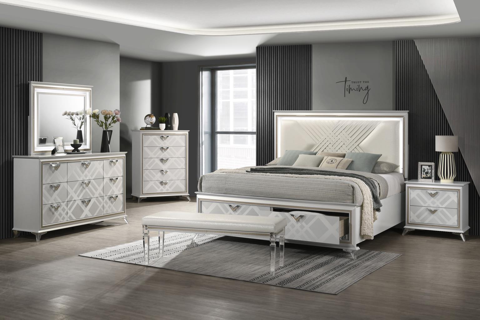 King Bed Frame - Dresser - Mirror - Chest - Nightstand