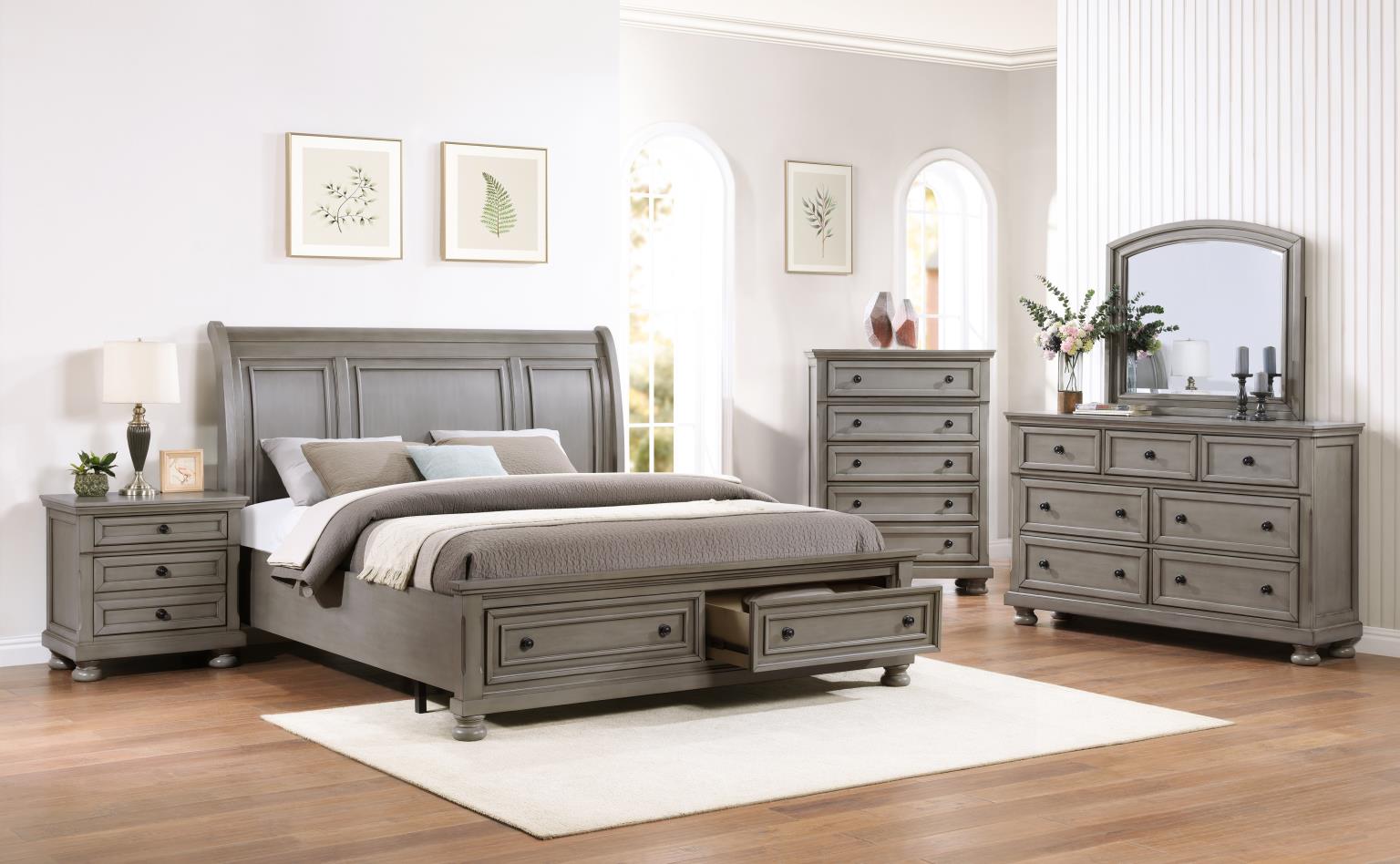 King Bed Frame - Dresser - Mirror - Chest - Nightstand