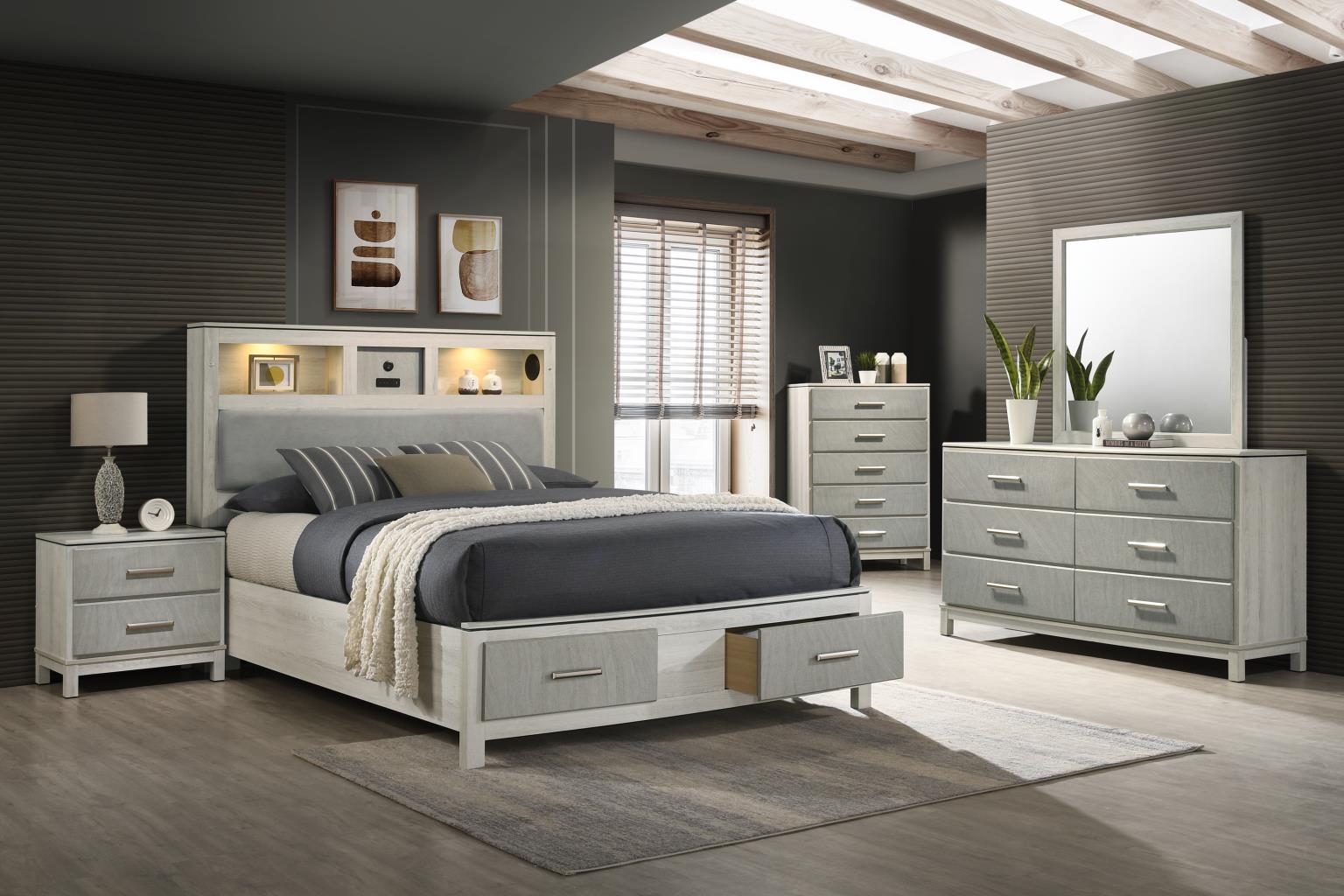 King Bed Frame - Dresser - Mirror - Chest - Nightstand