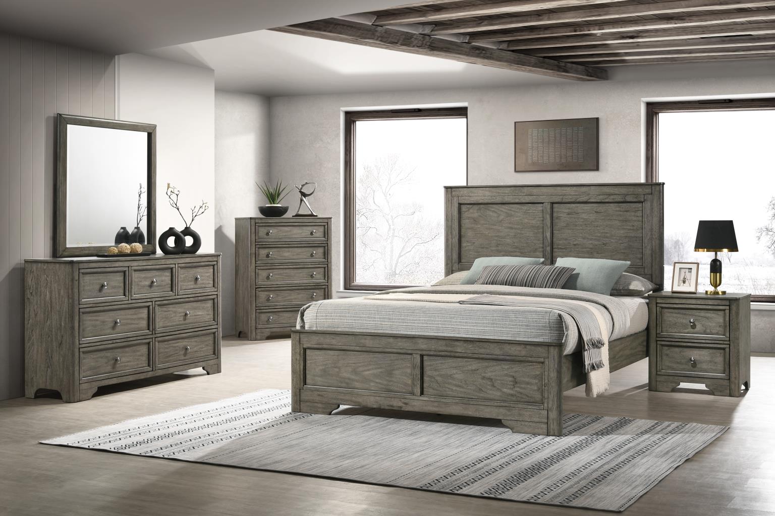 King Bed Frame - Dresser - Mirror - Chest - Nightstand