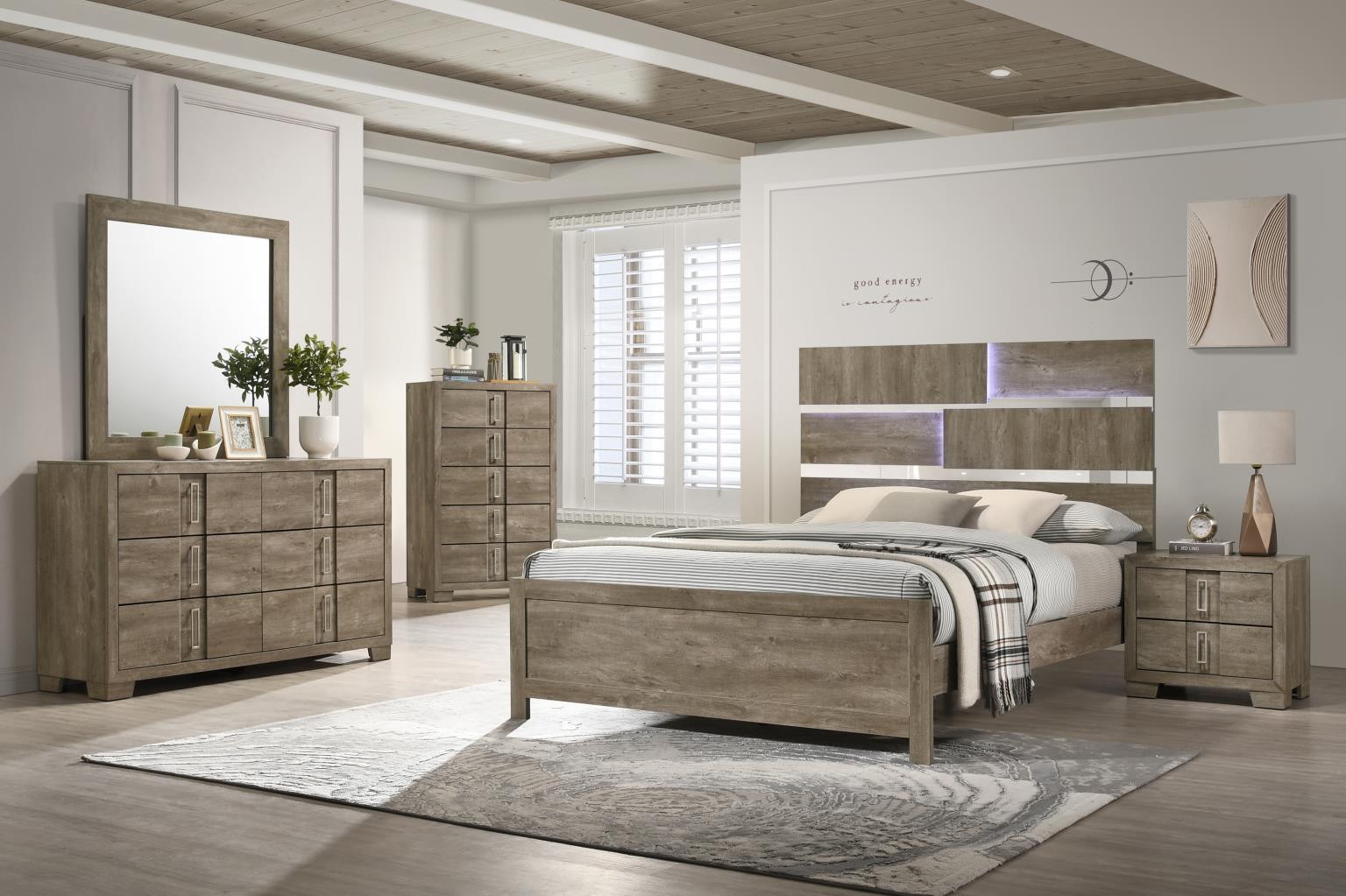 Queen Bed Frame - Dresser - Mirror - Chest - Nightstand