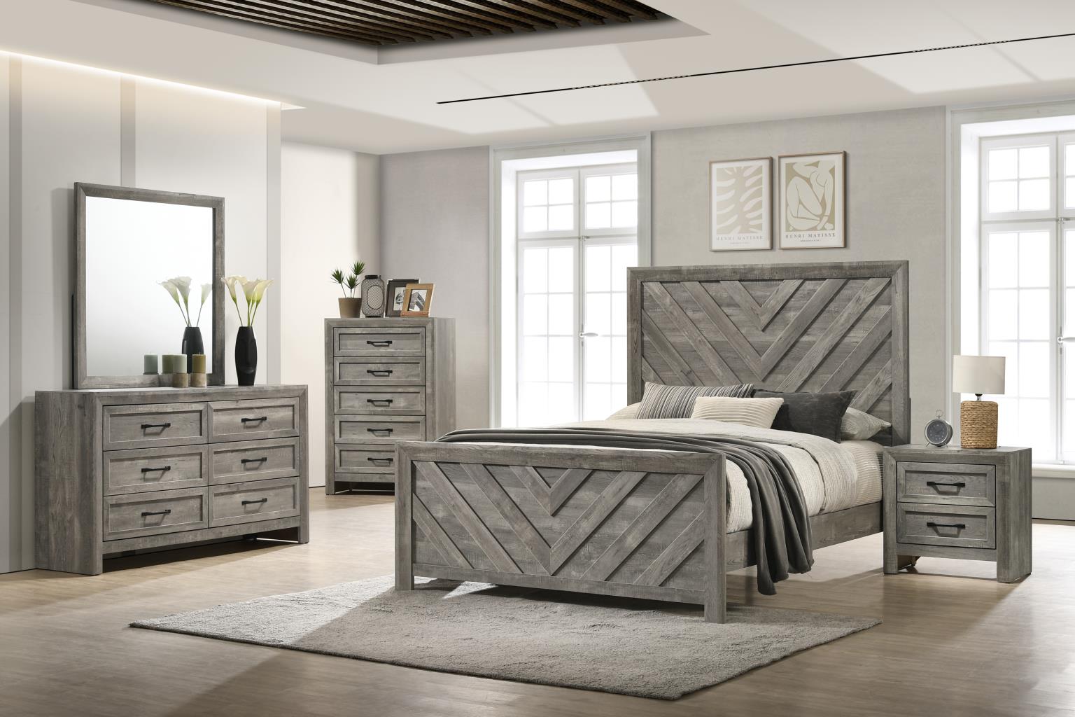 King Bed Frame - Dresser - Mirror - Chest - Nightstand