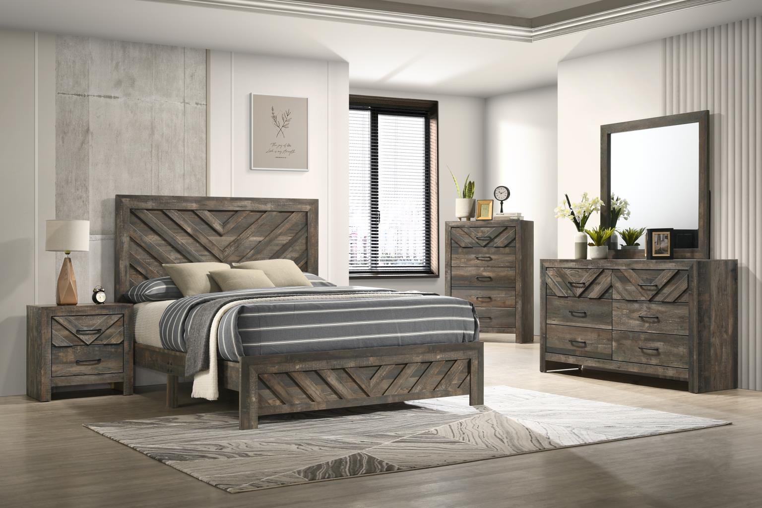King Bed Frame - Dresser - Mirror - Chest - Nightstand
