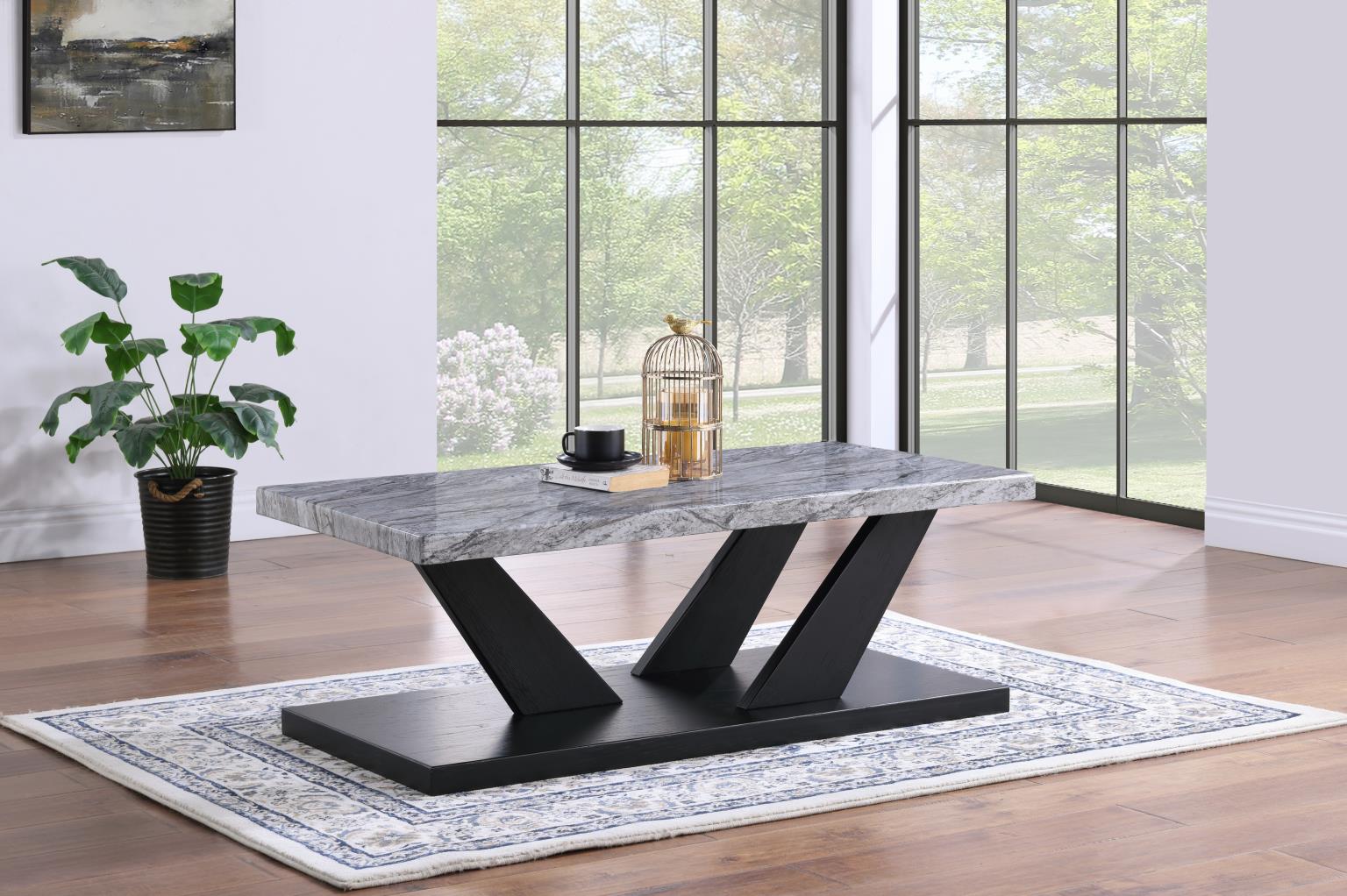 Gray Marble Top 3 Pk Table Set (3/CN) — photo 2