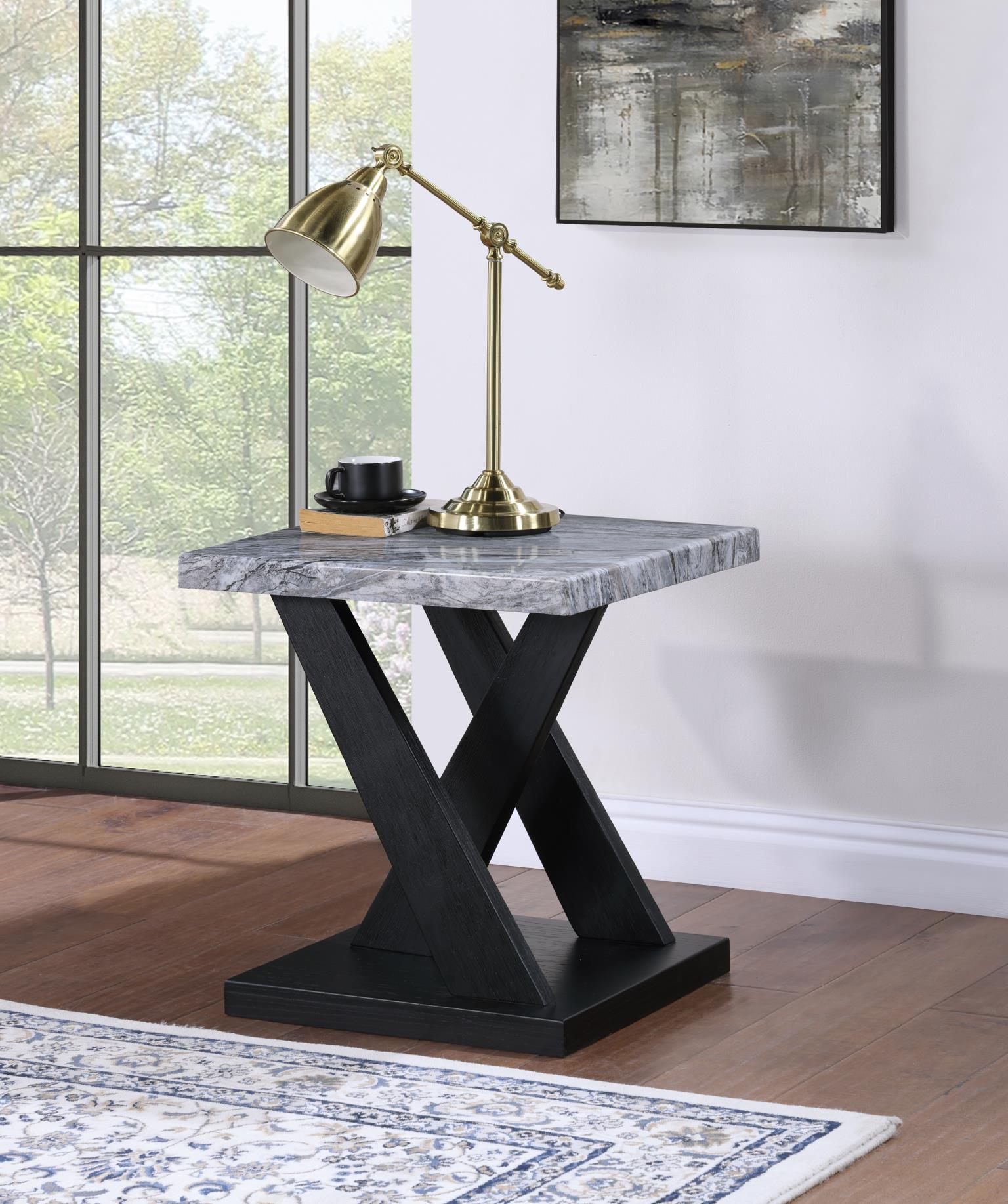 Gray Marble Top 3 Pk Table Set (3/CN) — photo 3