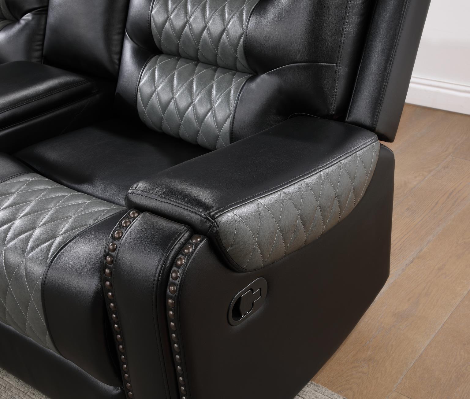 Black/Gray Motion 3 PC Sectional — photo 3
