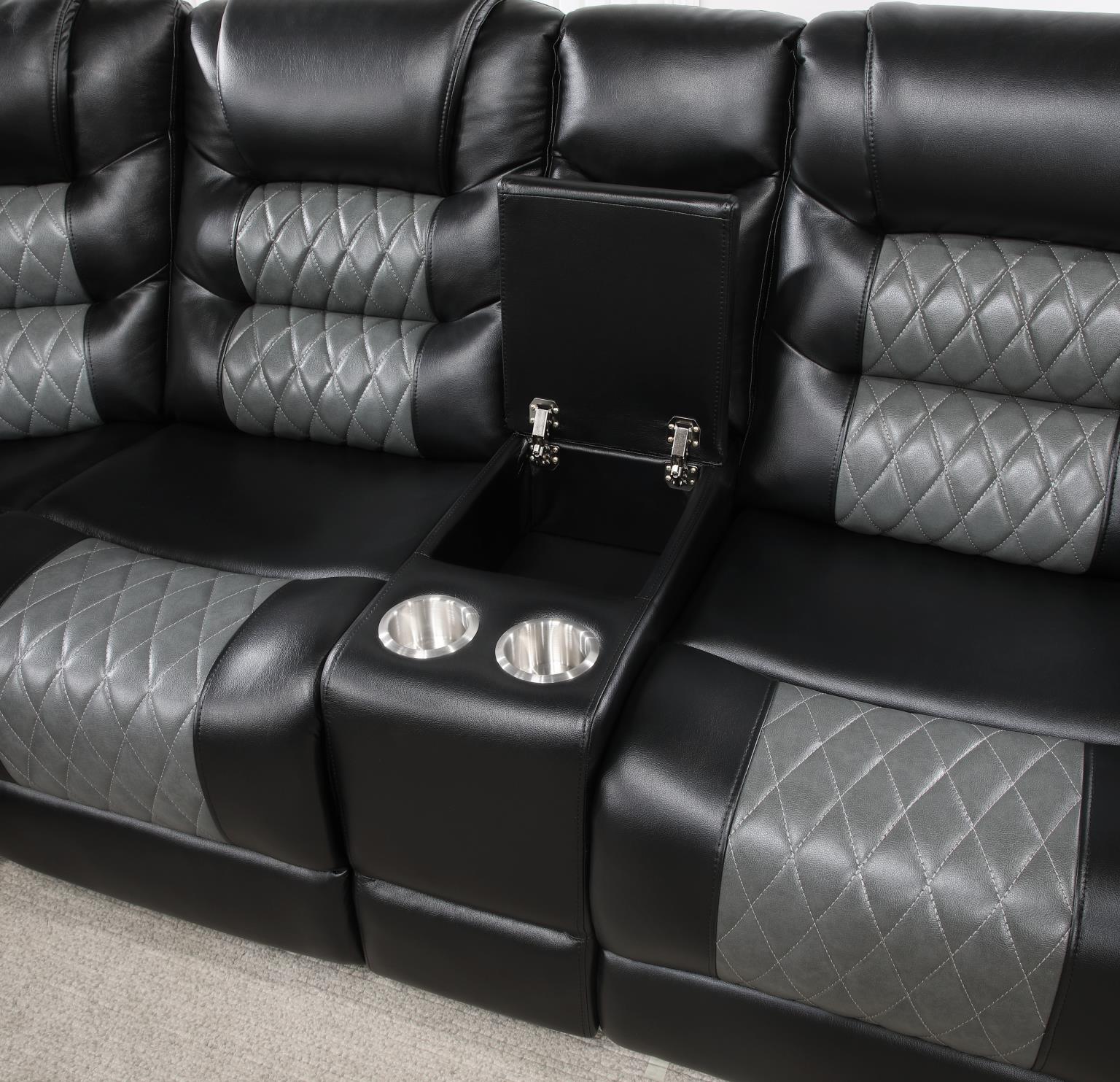 Black/Gray Motion 3 PC Sectional — photo 2