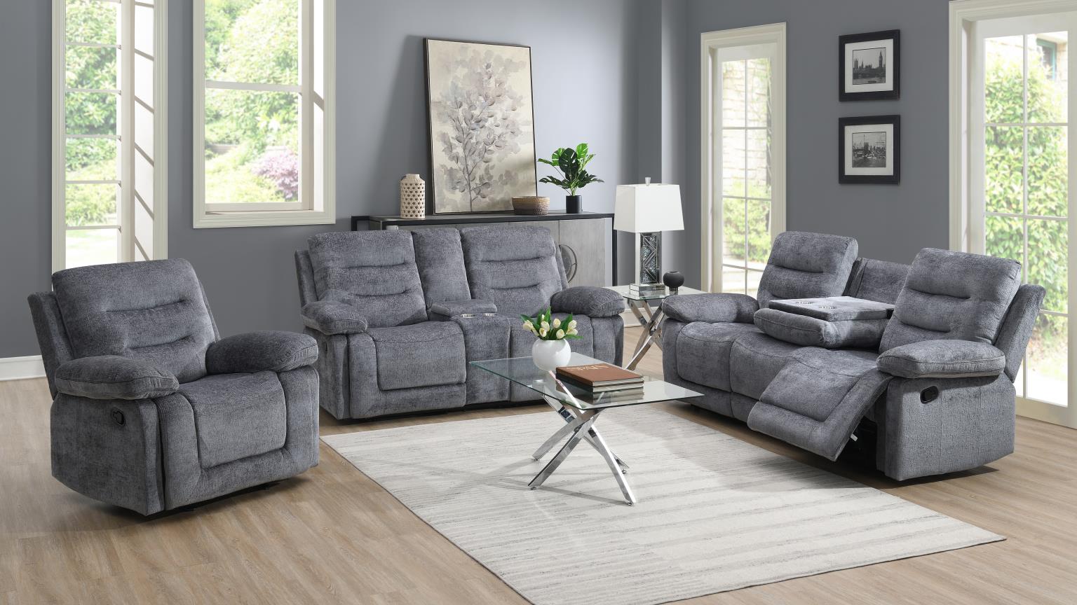 Reclining Sofa-Reclining Loveseat-Reclining Chair