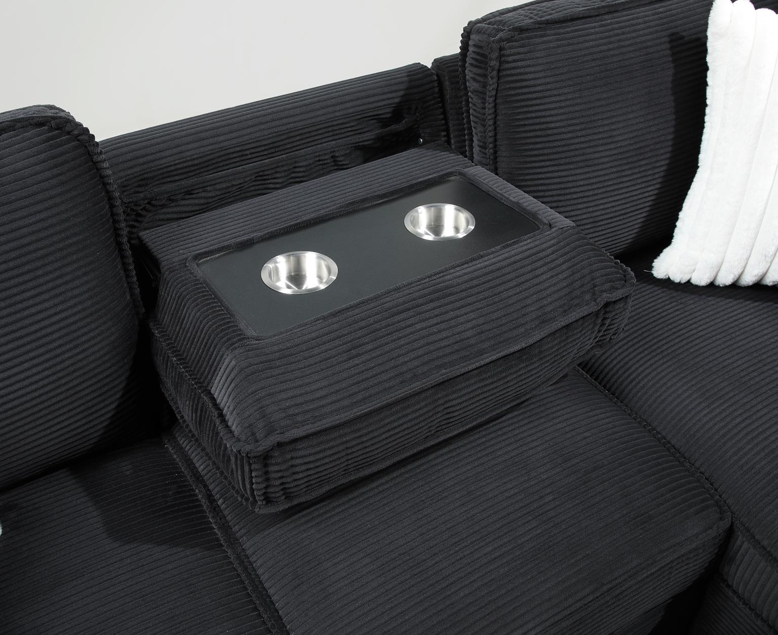 Black Sofa Chaise Sectional — photo 5
