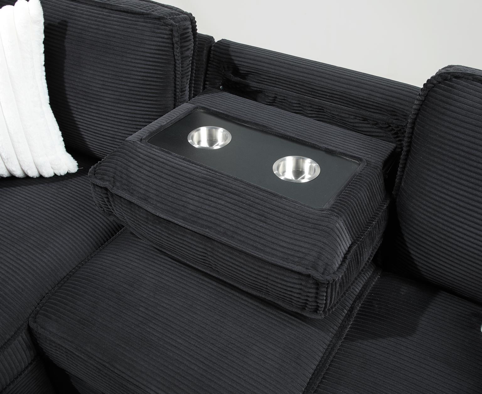 Black Sofa Chaise Sectional — photo 6