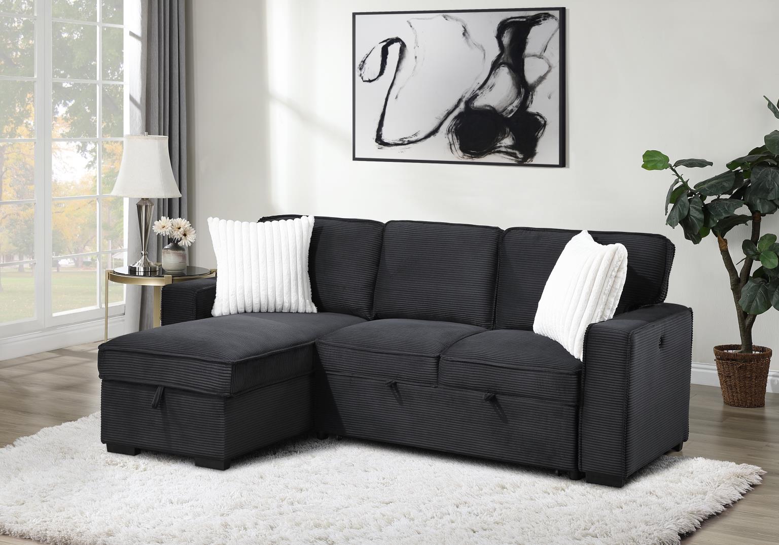 Black Sofa Chaise Sectional — photo 2