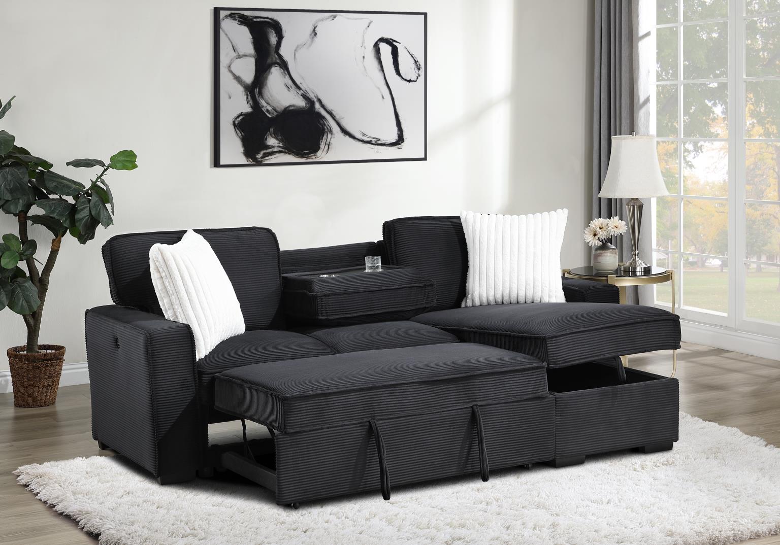 Black Sofa Chaise Sectional — photo 4