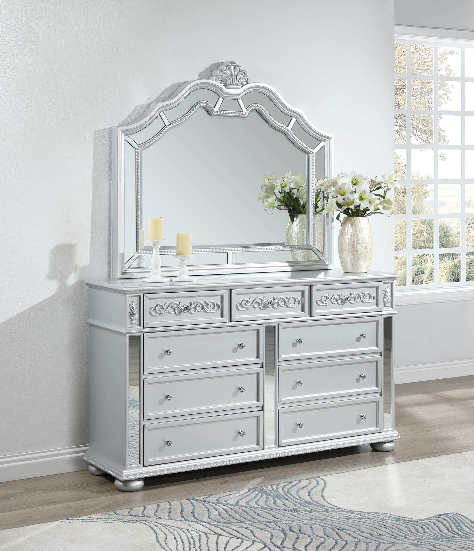 King Bed Frame - Dresser - Mirror - Chest - Nightstand — photo 6