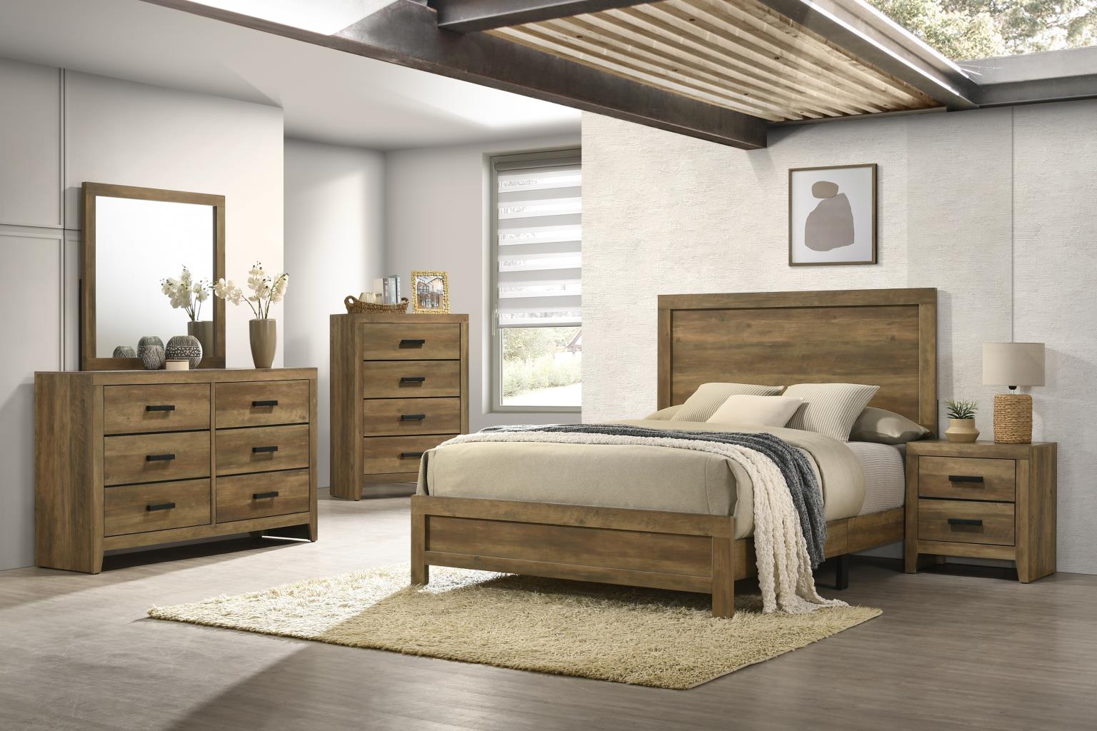 King Bed Frame - Dresser - Mirror - Chest - Nightstand