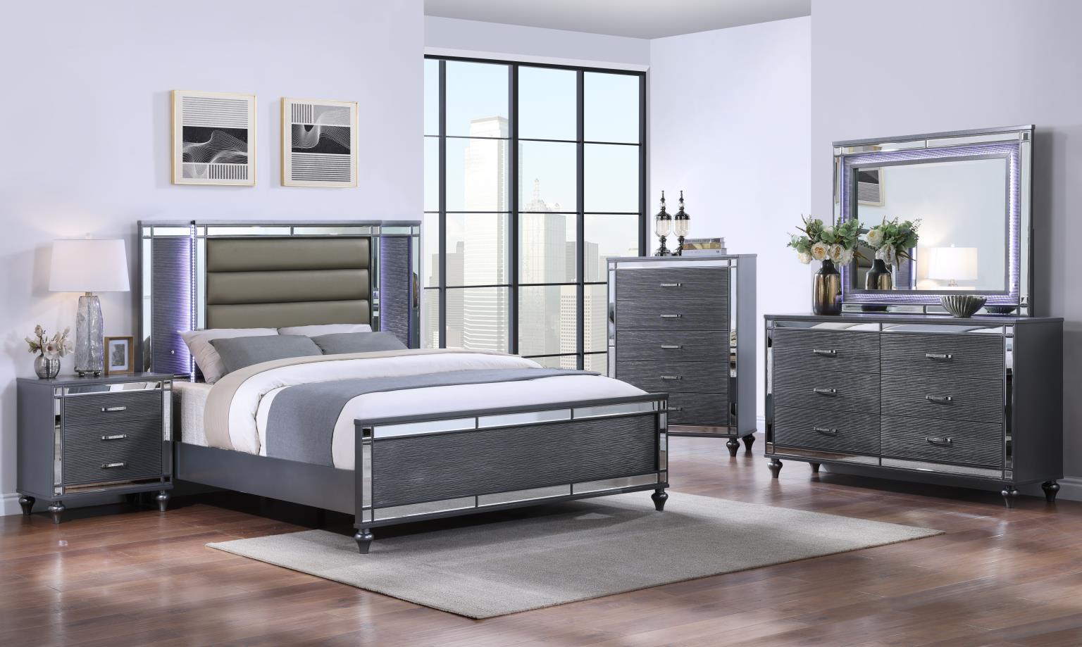 King Bed Frame - Dresser - Mirror - Chest - Nightstand