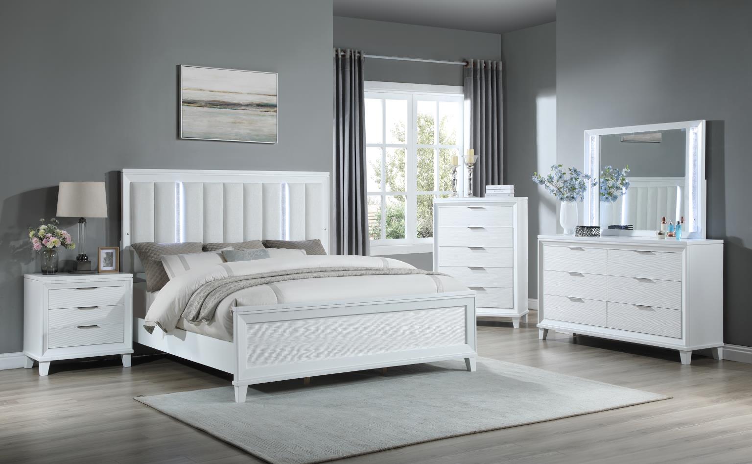 King Bed Frame - Dresser - Mirror - Chest - Nightstand