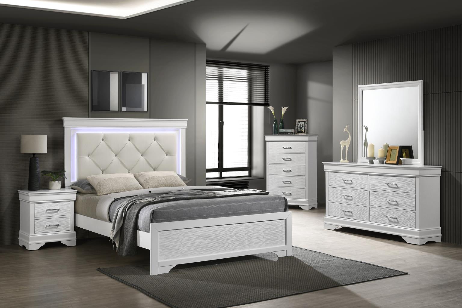 King Bed Frame - Dresser - Mirror - Chest - Nightstand
