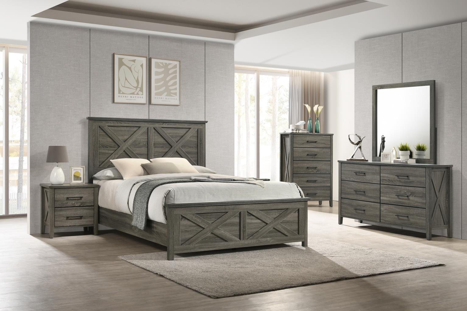 King Bed Frame - Dresser - Mirror - Chest - Nightstand
