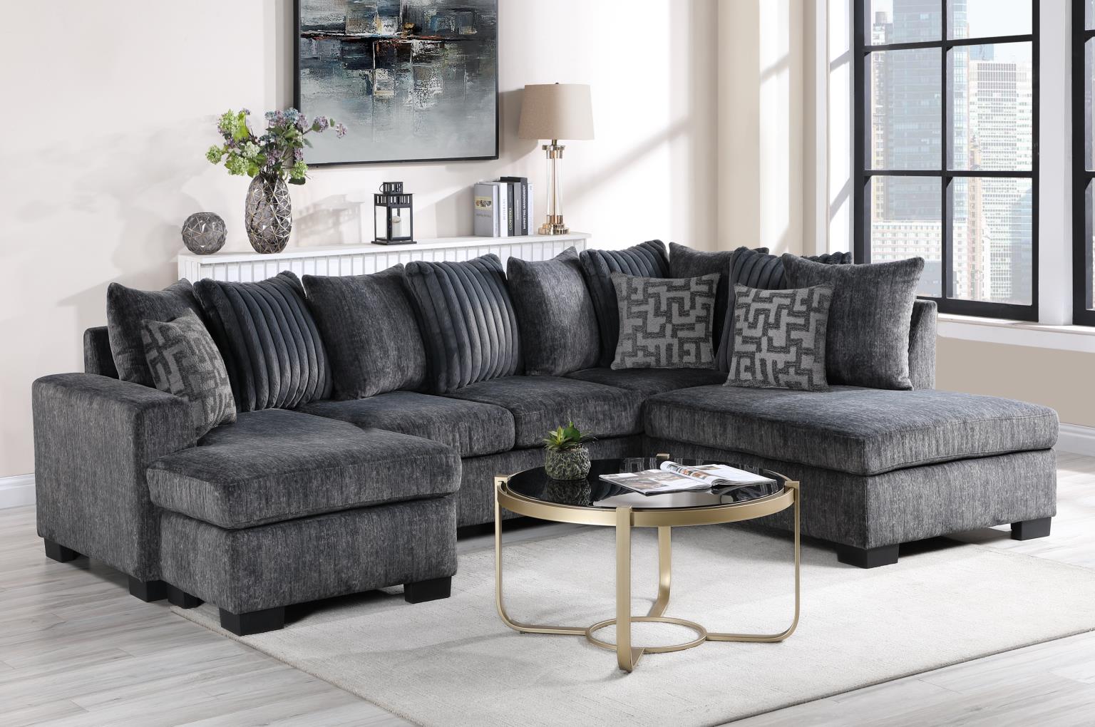 Charcoal 3 PC Sectional