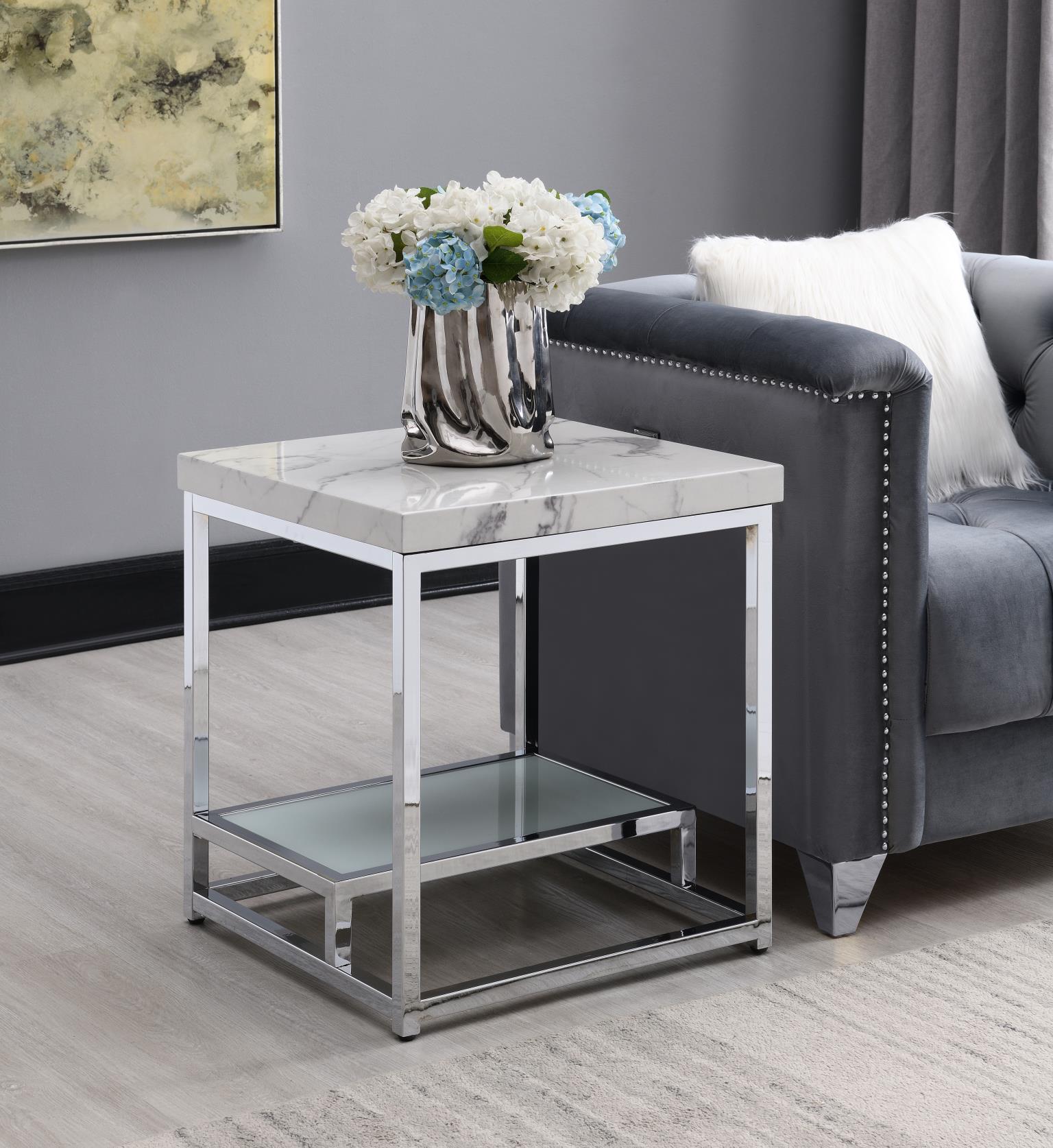 Chrome Coffee Table & 2 End Table — photo 3