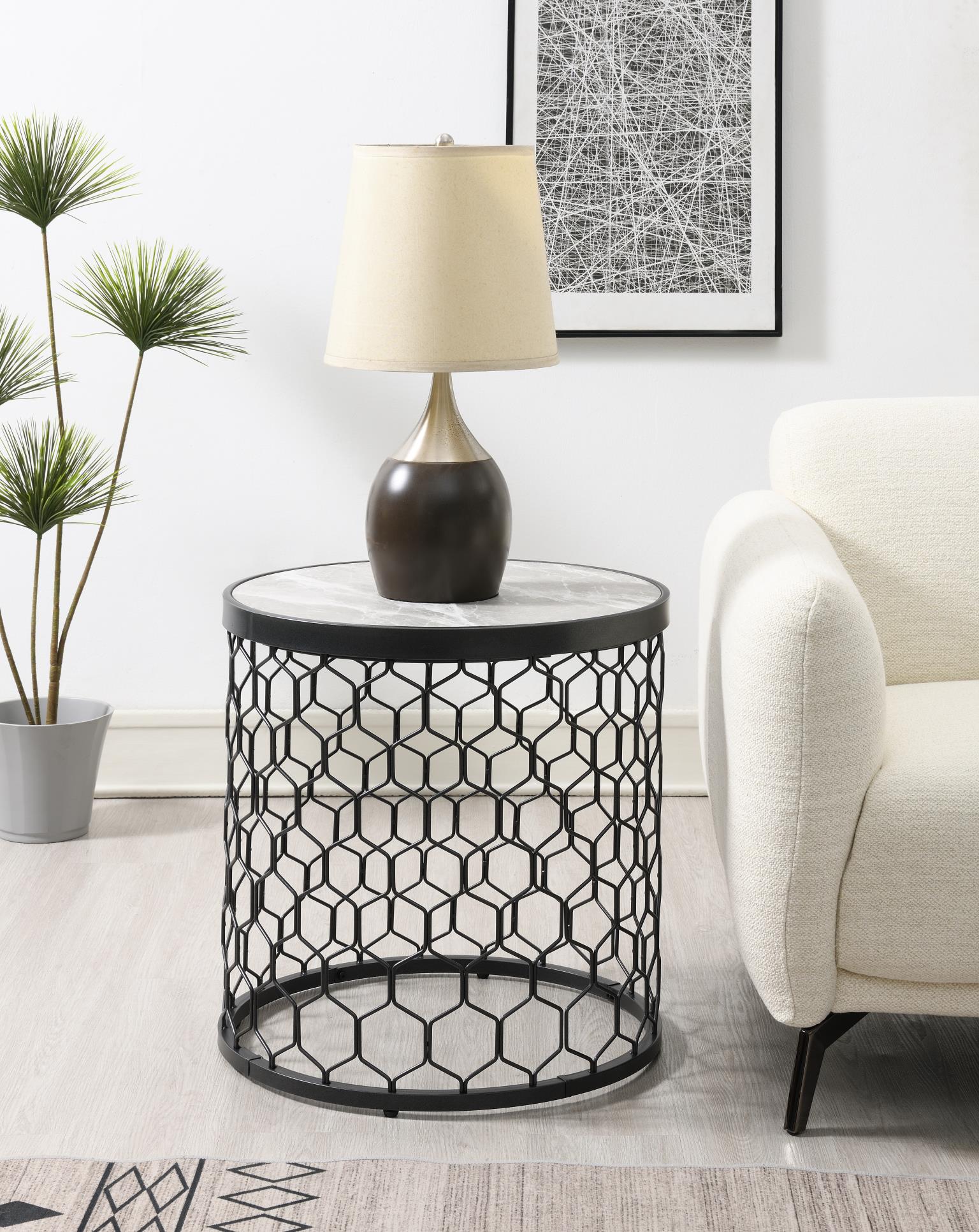 Black/Silver Sparkle Coffee Table & 2 End Table — photo 3