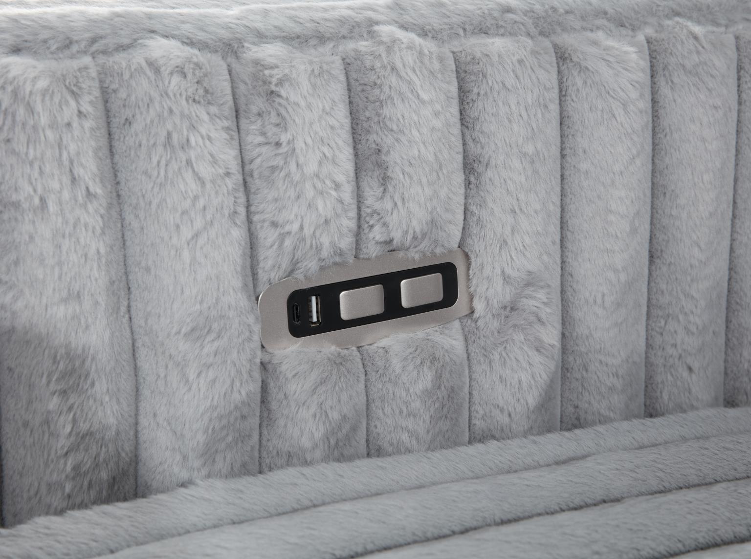 Gray Corduroy Power Reclining 4 PC Sectional W/2 Wireless Charger — photo 3