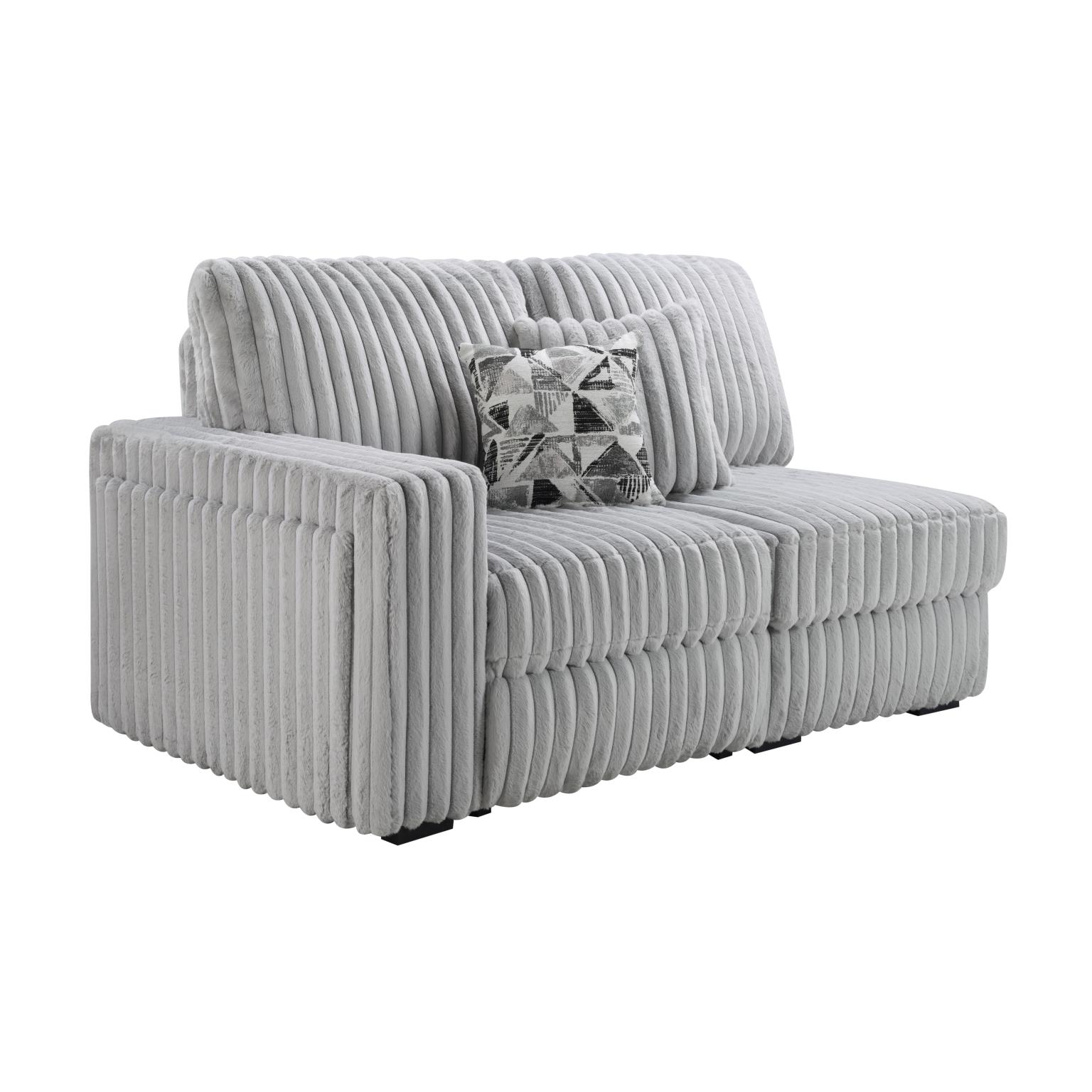Gray Corduroy Power Reclining 4 PC Sectional W/2 Wireless Charger — photo 8