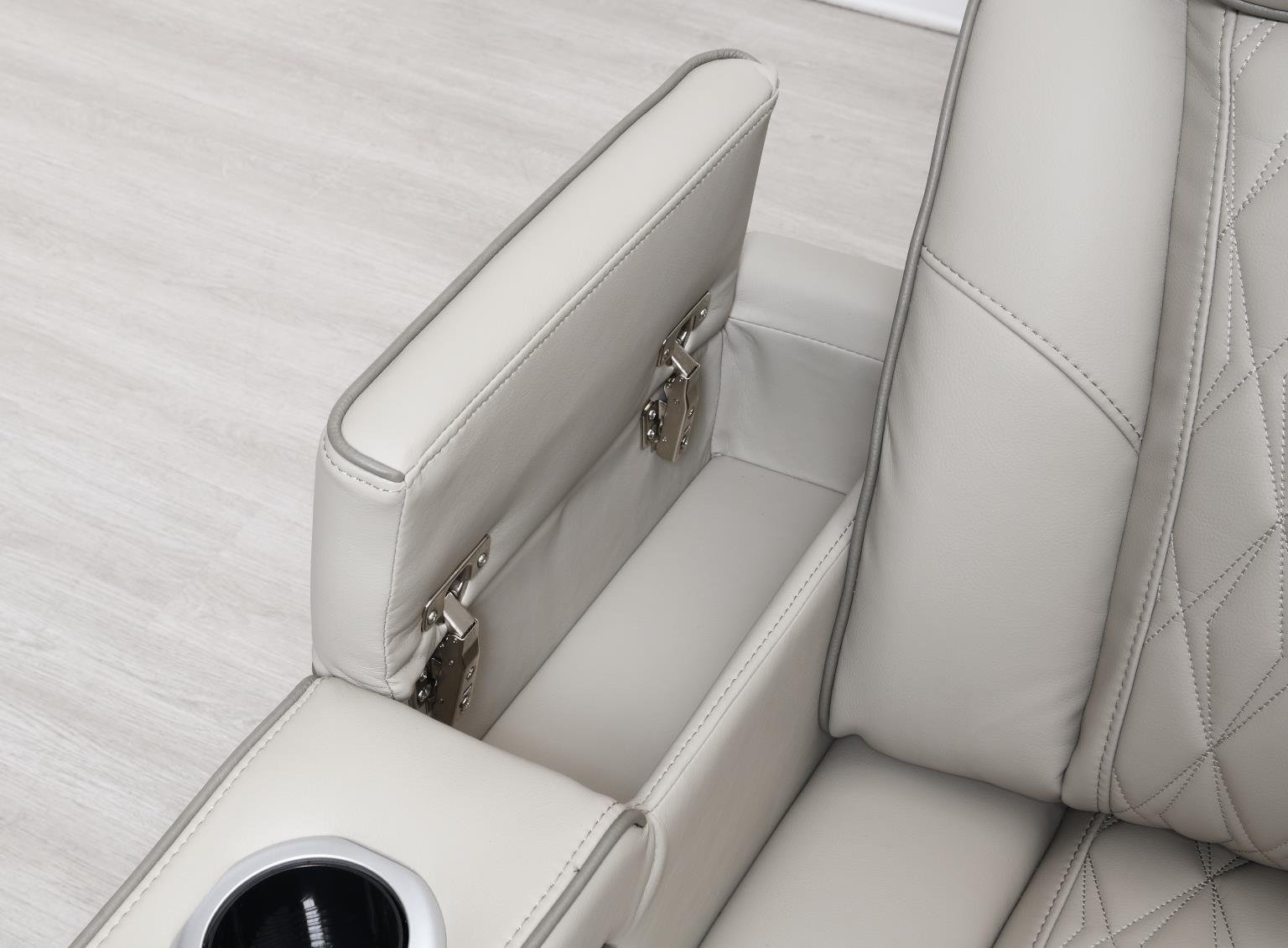 Gray 3 PC Power LED Sectional, Power Headrest, Heat, Massage Wireless Charger, and USB — photo 3