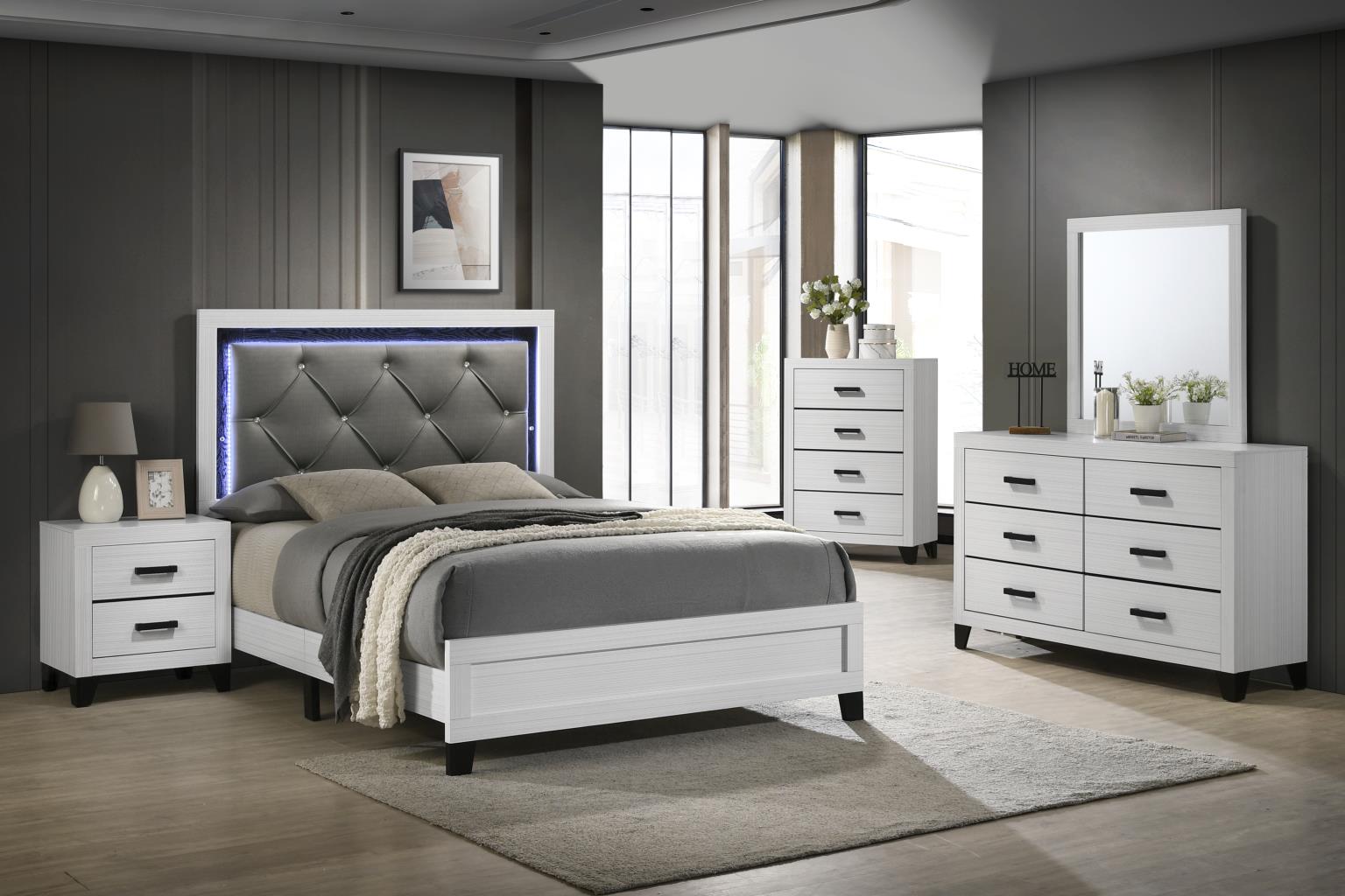 King Bed Frame - Dresser - Mirror - Chest - Nightstand