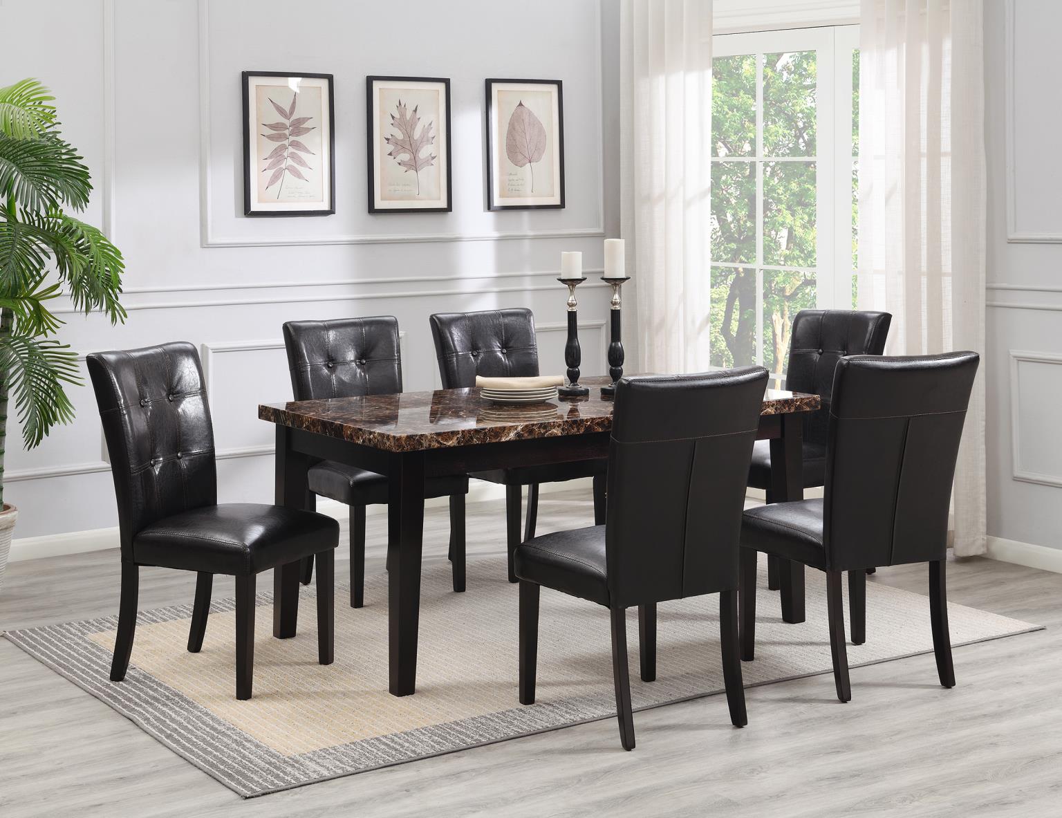 Dining Table & 6 Side Chairs