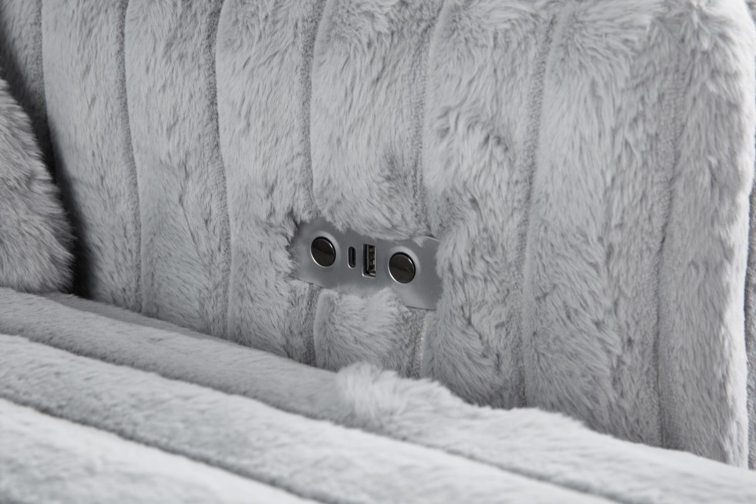 Gray Corduroy Power 4 Seater Sofa — photo 4