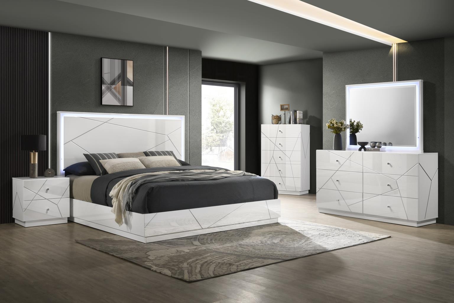 King Bed Frame - Dresser - Mirror - Chest - Nightstand