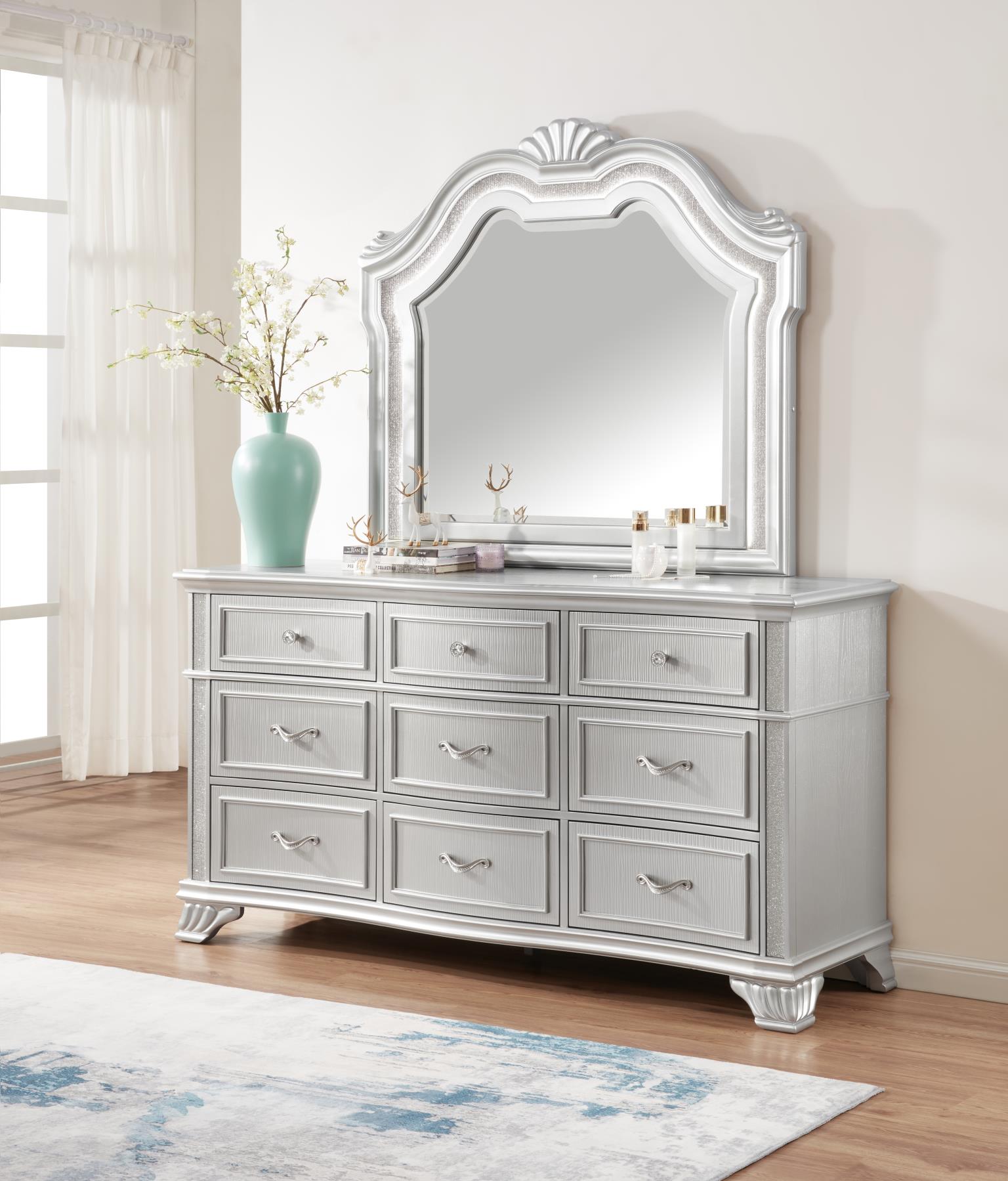 King Bed Frame - Dresser - Mirror - Chest - Nightstand — photo 3