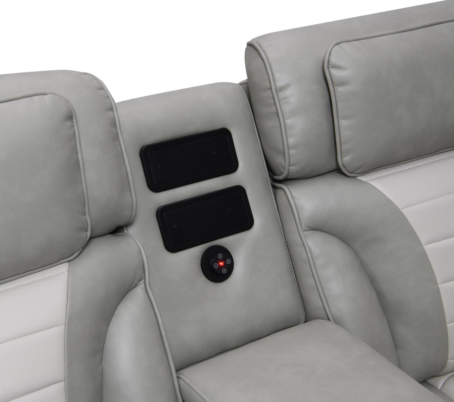 Gray/White Power 3 PC Sectional W/Bluetooth Speaker, and Wireless Charger — photo 7