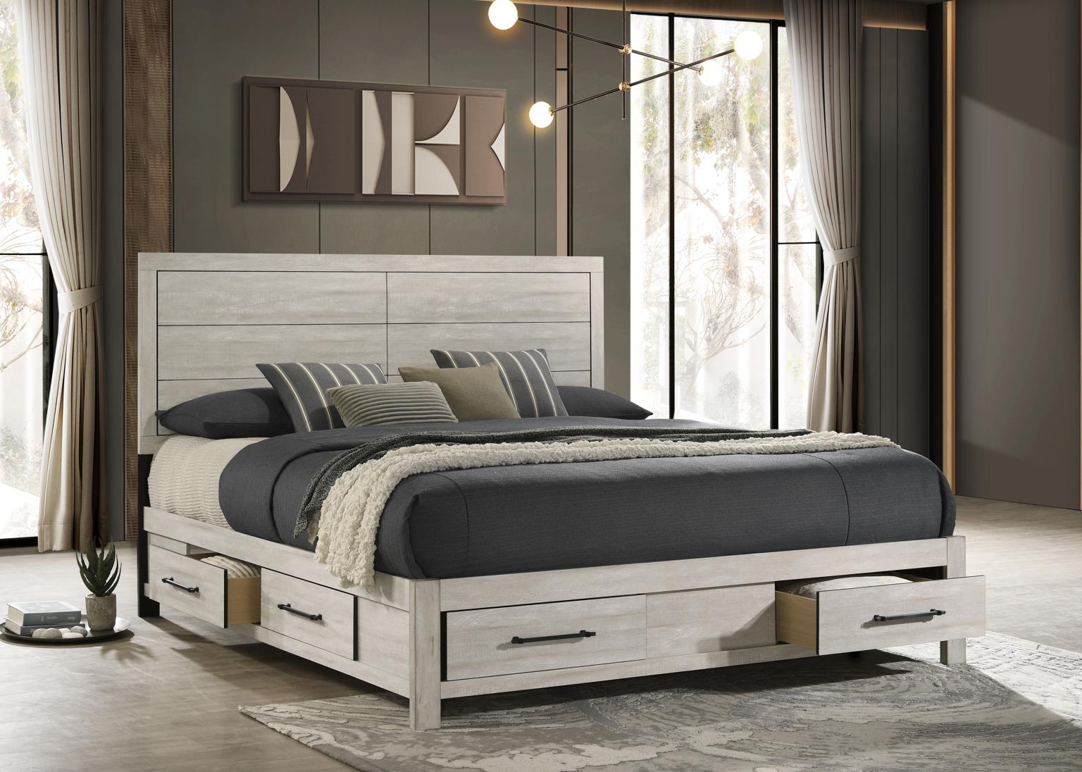 King Bed Frame - Dresser - Mirror - Chest - Nightstand — photo 2