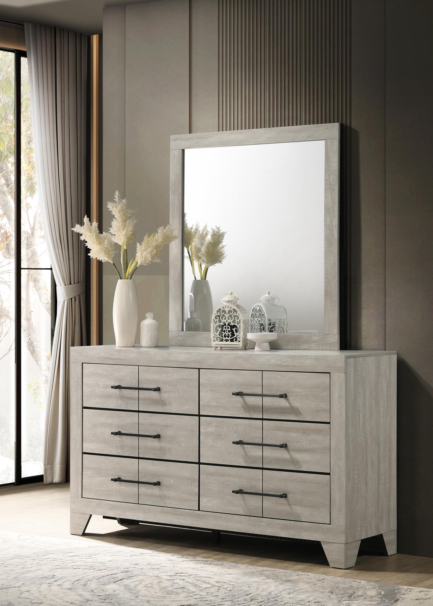 King Bed Frame - Dresser - Mirror - Chest - Nightstand — photo 3