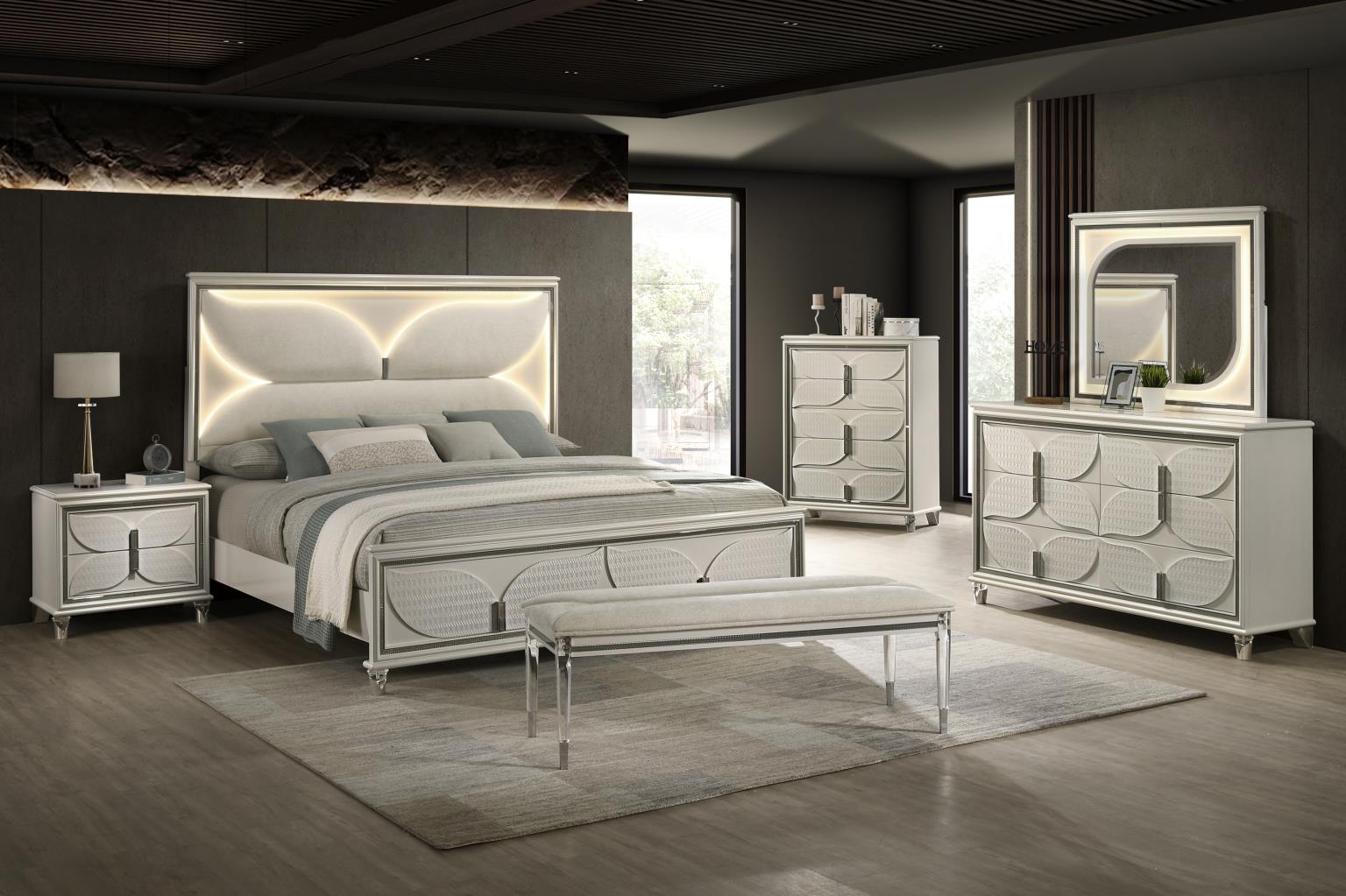 King Bed Frame - Dresser - Mirror - Chest - Nightstand